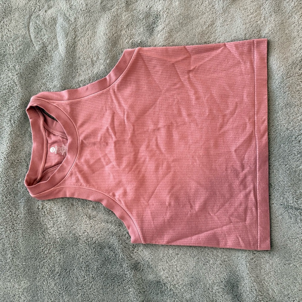 Bella Ribbed Tank Crop Icy Mauve S/M